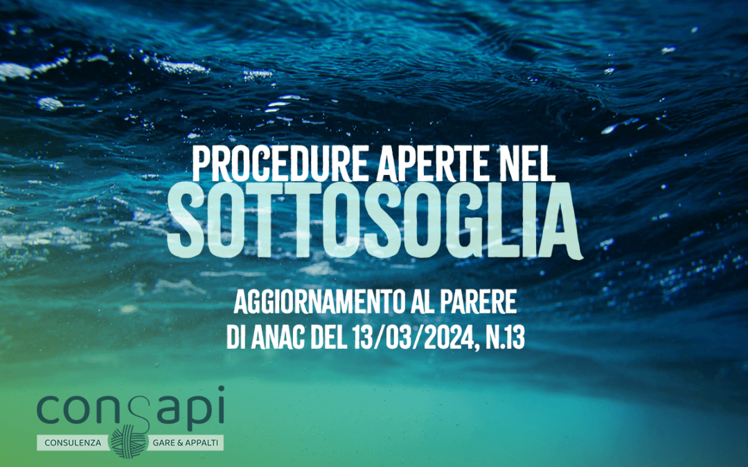 Procedure aperte nel sottosoglia: aggiornamento al Parere di precontenzioso di ANAC del 13/03/2024, n. 13